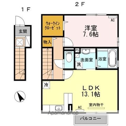 アステール[1LDK/57.83m2]の間取図