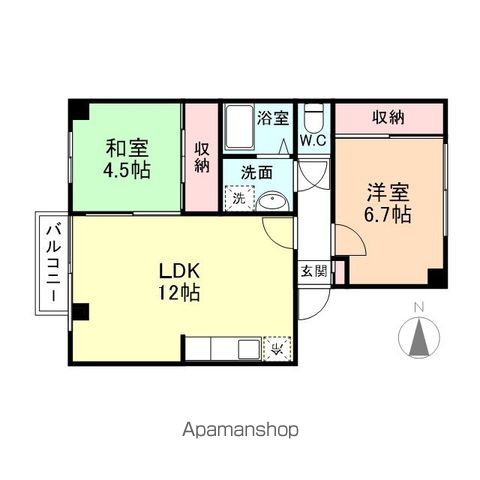富山地鉄本線 越中荏原駅 徒歩3分 2階建 築31年の間取り写真