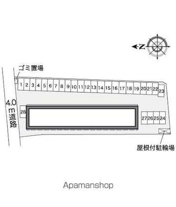 レオパレスプロヴァンス００９[1K/28.02m2]の配置図