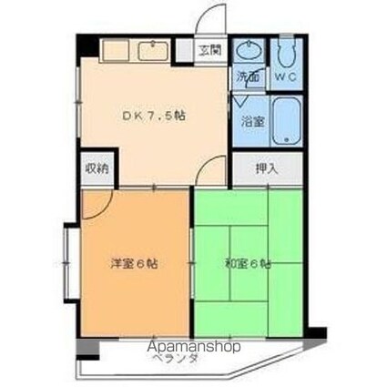 メローハイツ千舟[2DK/40.5m2]の間取図