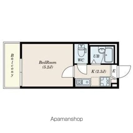 ライブズ品川[1K/15.92m2]の間取図