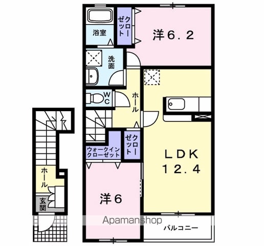 【昭島市緑町のアパートの間取り】