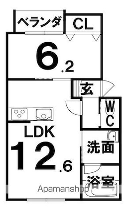 仮称）西６南２９ＭＳ[1LDK/42.5m2]の間取図