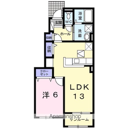 ベル　クレール[1LDK/50.03m2]の間取図