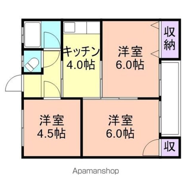 鈴木マンション[3K/42m2]の間取図