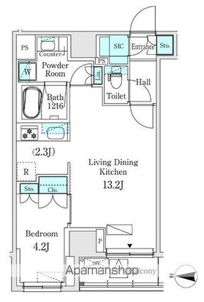 ＡＳＭＡＣＩ　ＭＡＩＳＯＮ両国Ⅰ[1LDK/43.13m2]の間取図