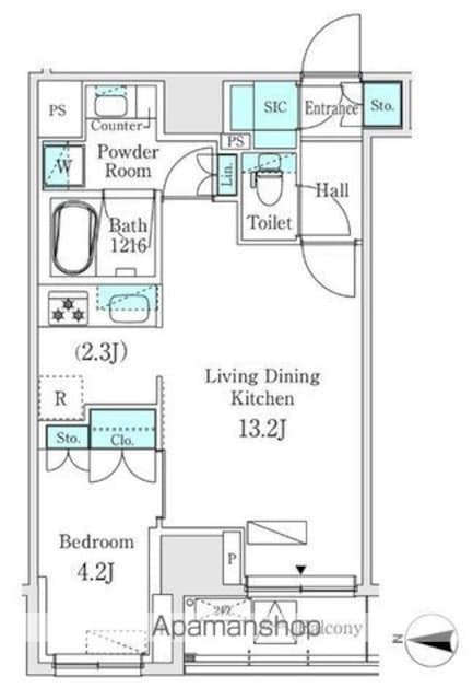 ＡＳＭＡＣＩ　ＭＡＩＳＯＮ両国Ⅰ[1LDK/43.13m2]の間取図