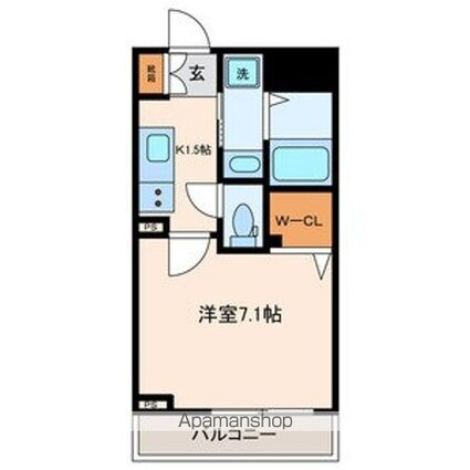 東京都中野区上高田４丁目[1K/26.65m2]の間取図
