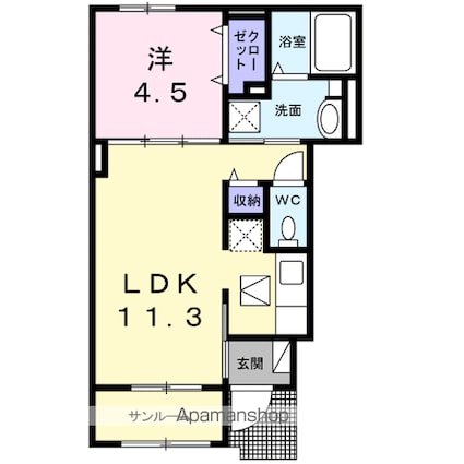 ベル　ソレイユ[1LDK/40.03m2]の間取図