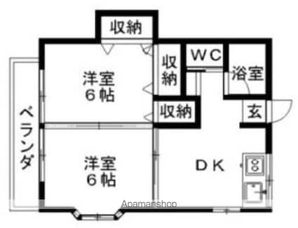 大竹コーポ[2DK/41.4m2]の間取図