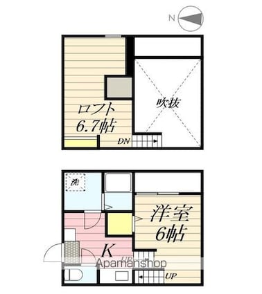 アルバーノ鶴舞Ｒｉｃｃｏ[1K/22.55m2]の間取図