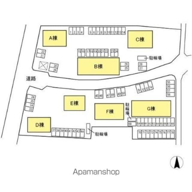 ＲＯＹＡＬ　ＧＡＲＤＥＮ　ＣＡＳＡＨＡＲＡ[3LDK/79.07m2]の配置図