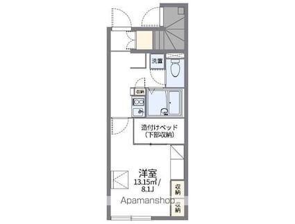 レオパレスポートビレッジ[1K/23.61m2]の間取図