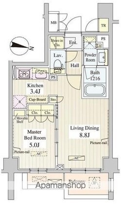 ル・シュクレ永福[1LDK/39.72m2]の間取図