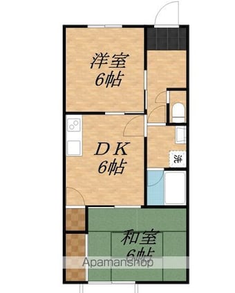 ＰＡＬＡＣＥ　ＢＬＵＥ　ＳＫＹ　Ａ[2DK/45.5m2]の間取図