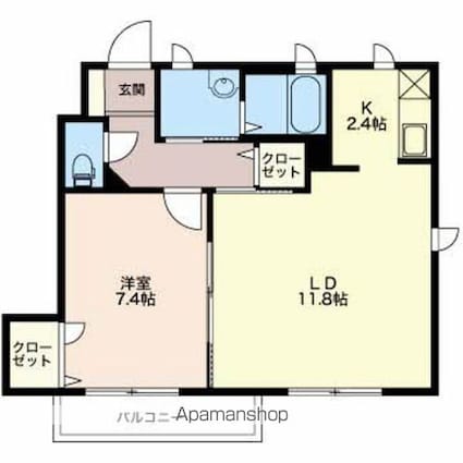 Ｊスタイル稲田[1LDK/50.14m2]の間取図