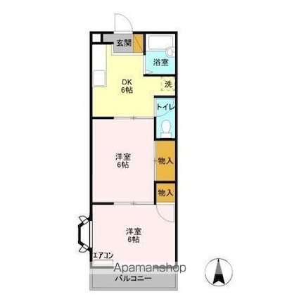エムハイツ桜木[2DK/35.64m2]の間取図