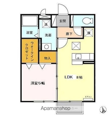 ボナール西多賀[1LDK/35.1m2]の間取図