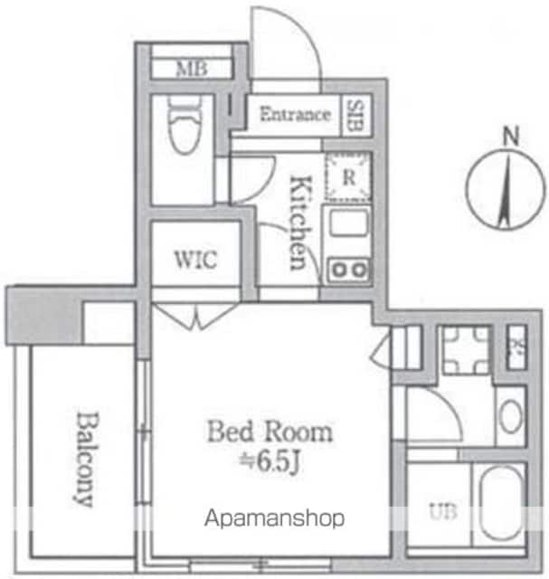 レジディア南品川[1K/22.53m2]の間取図