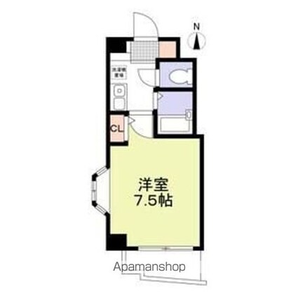 グランヴィア徳川[1K/20.34m2]の間取図