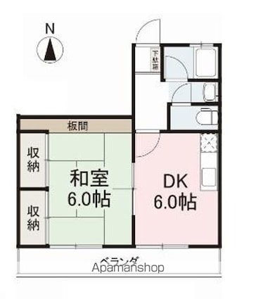ハイツ大塚[1DK/35.64m2]の間取図