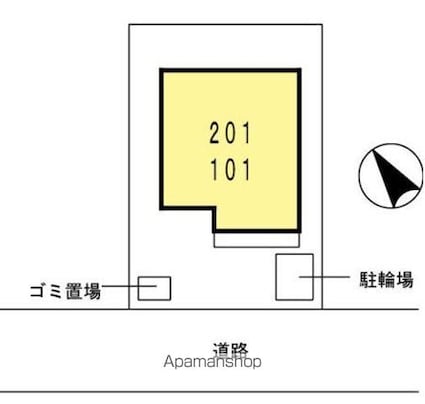 メゾン若葉[1LDK/45.81m2]の配置図