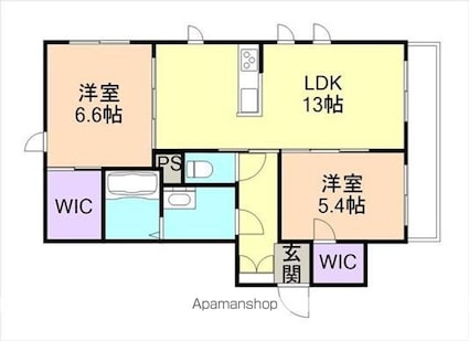 和歌山県和歌山市山蔭丁[2LDK/61.45m2]の間取図