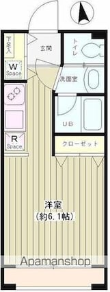 アートミルレ自由が丘[1R/21.48m2]の間取図
