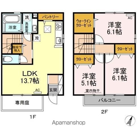 プランドール南国 B棟の間取り写真