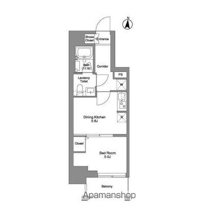 クラリティア綾瀬[1DK/30.33m2]の間取図