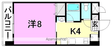 アイエム立花ビル[1K/25.9m2]の間取図