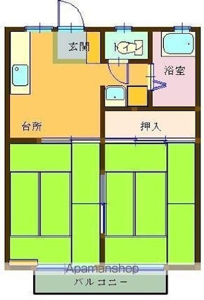 メゾン石田[2K/36.3m2]の間取図