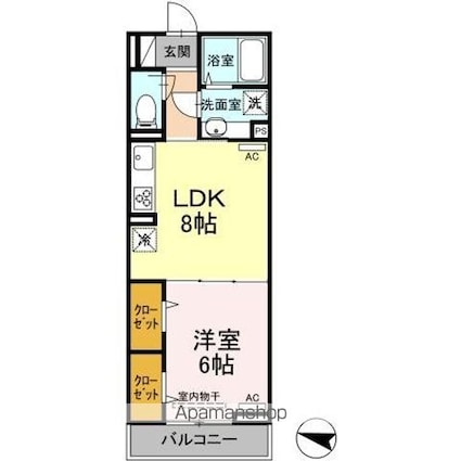 エクセリア上鷺宮Ⅱ[1LDK/36.65m2]の間取図