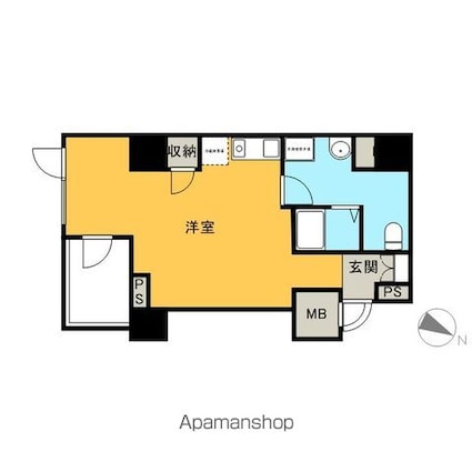東京都中央区日本橋本町１丁目[1R/25.28m2]の間取図