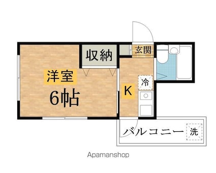 クリアコーポラス[1K/18m2]の間取図