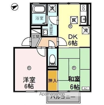 アーニマ・カーサ[2DK/42.12m2]の間取図