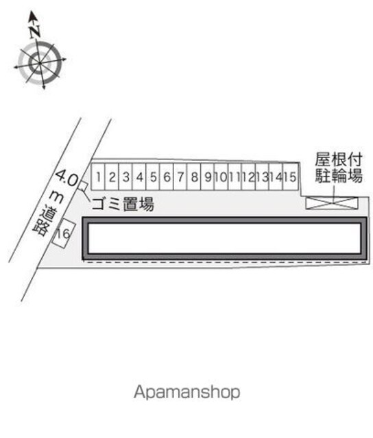 レオパレス北出島[1K/21.65m2]の配置図