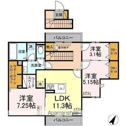 Ｌａ　Ｃｒｅｃｅ　Ｔ[3LDK/72.36m2]の間取図