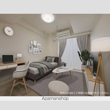 ケイディーエックスレジデンス原木中山[1K/22.22m2]のリビング・居間1