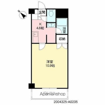 ルノアス博多[1K/30.1m2]の間取図