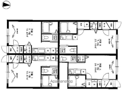 東京都中野区若宮３丁目[1R/19.87m2]の間取図