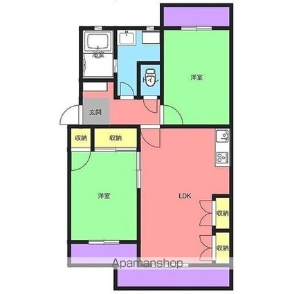 エクレール瀬名[2LDK/55.92m2]の間取図