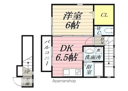 神奈川県横浜市鶴見区生麦４丁目[1DK/39.38m2]の間取図