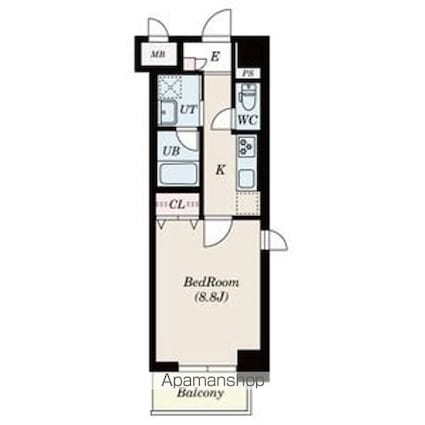 プラチナム[1K/30.63m2]の間取図