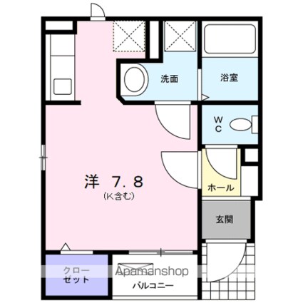 クラール常盤台[1R/21.73m2]の間取図