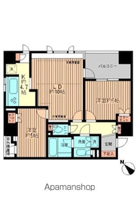ヒルズ目白台[2LDK/58.85m2]の間取図