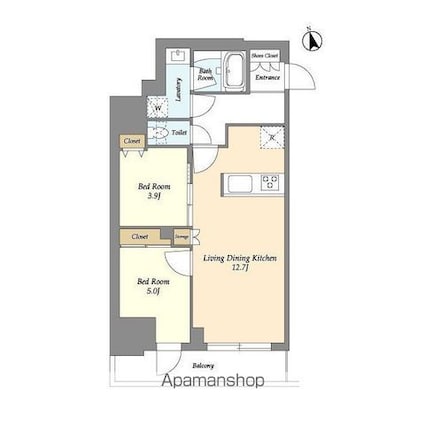 グランカーサ船堀Ⅱ[2LDK/51.67m2]の間取図