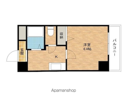 ジョイフル[1K/20.89m2]の間取図