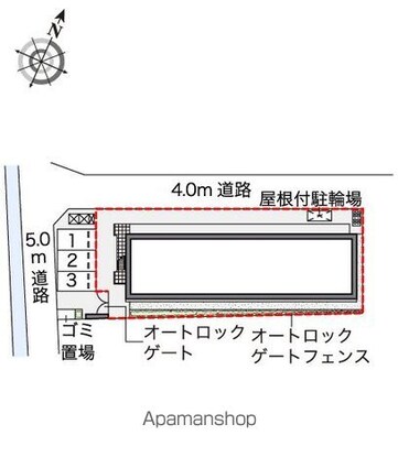 レオパレス上台ハイツ[1K/19.87m2]の配置図