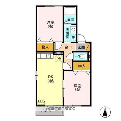 ヴィラージュ　Ⅰ・Ⅱ[2DK/50.42m2]の間取図